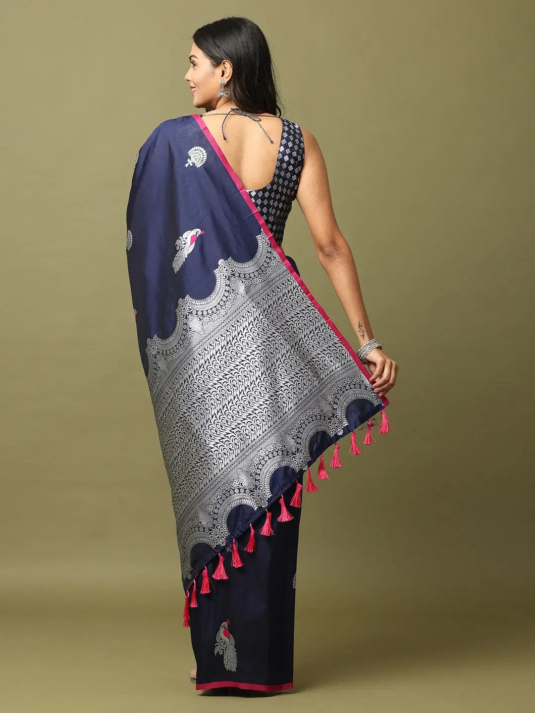  Pure Banarasi Katan Silk Kanchi Zari Weaving Saree