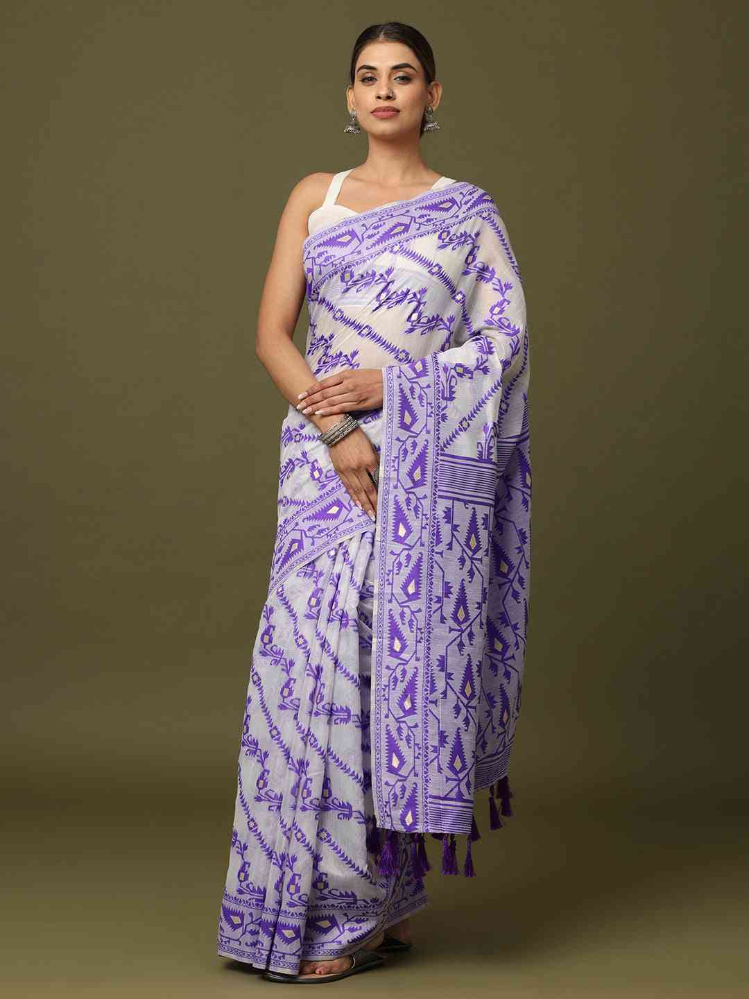  Dhakai Jamdani Cotton Silk Saree