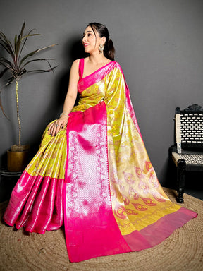 Stylish Zari One Gram Tissue Kanchi Saree