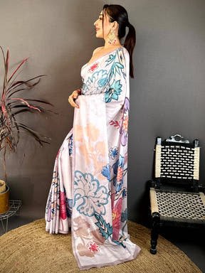 Regal Chinnon Chiffon Floral Print Saree