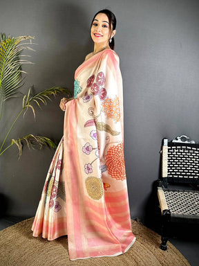 Opulent Tussar Silk Gadwal Border Saree


