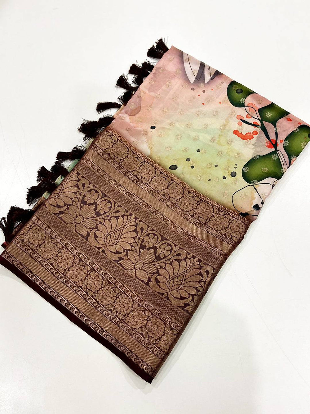 Stylish Banarasi Floral Print Saree