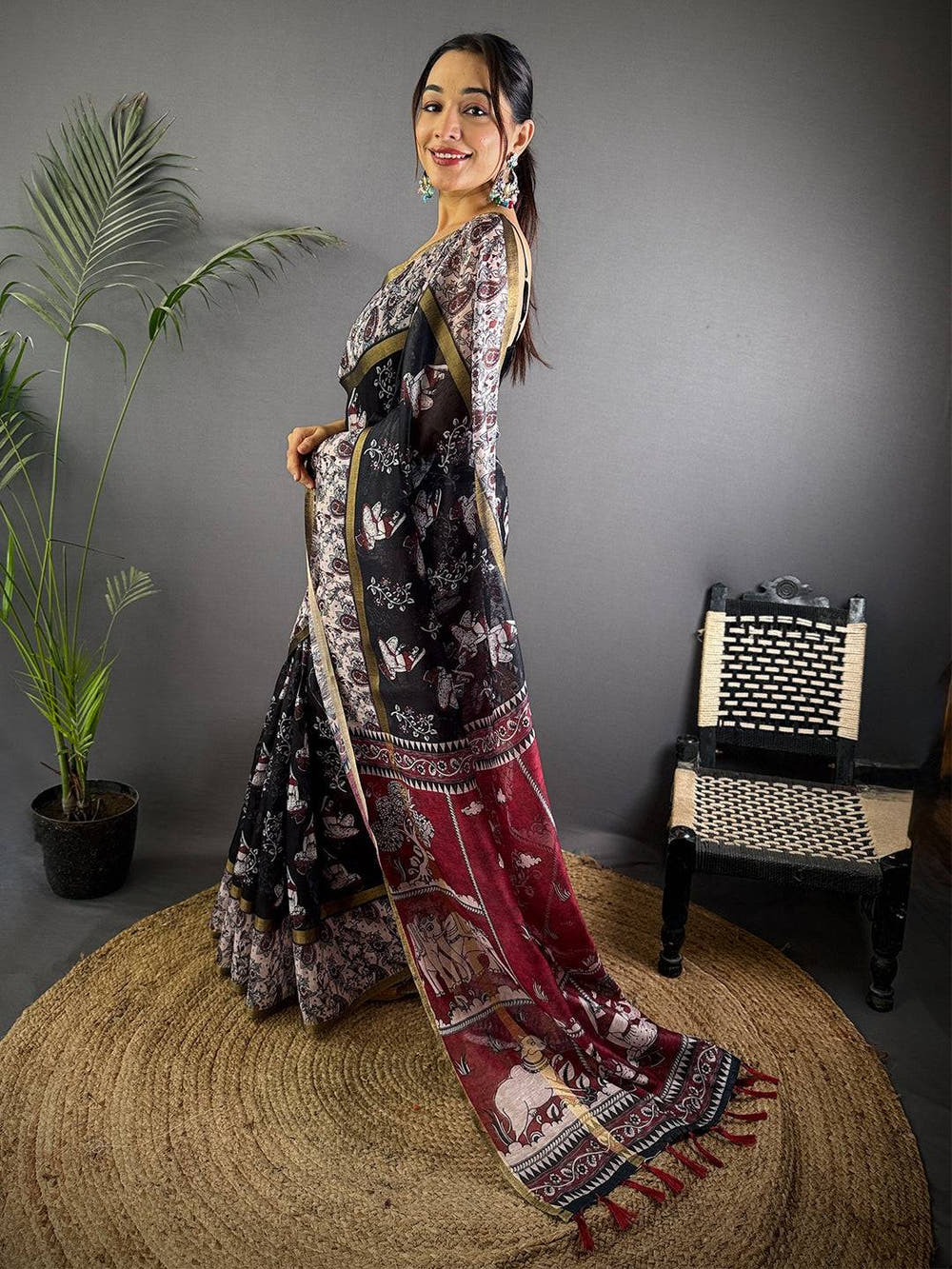 Artisan Block Print Chanderi Saree