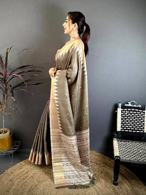 Classic Ajrakh Print Silk Celebration Saree