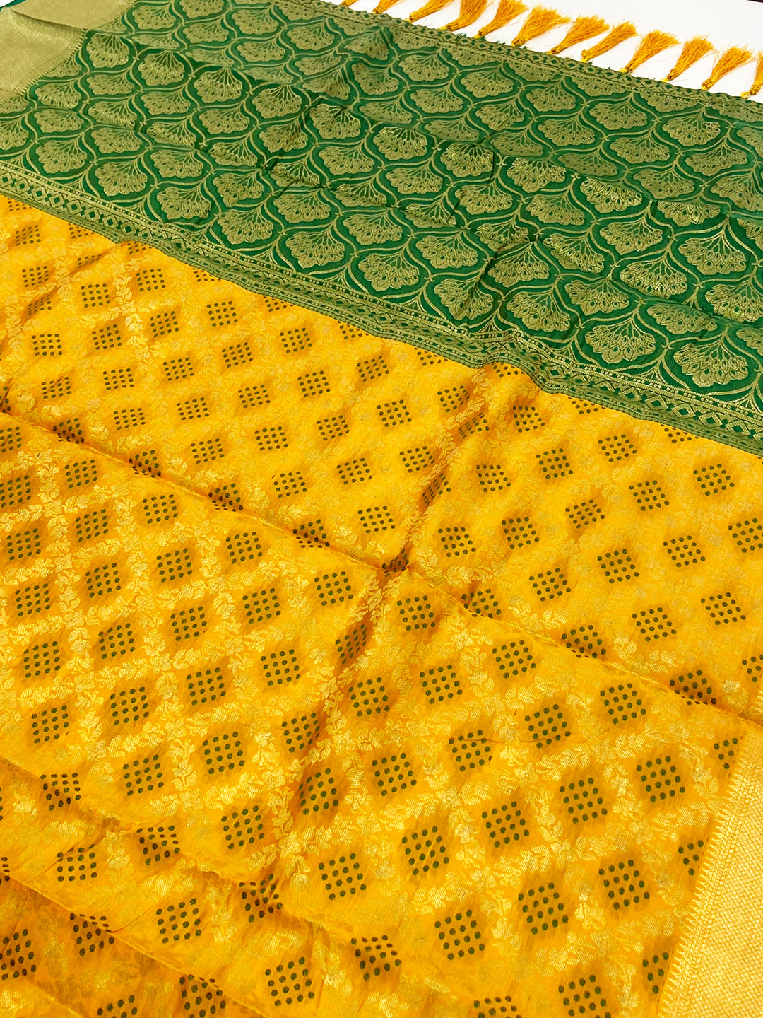 Radiant Yellow Banarasi Patola Zari Saree