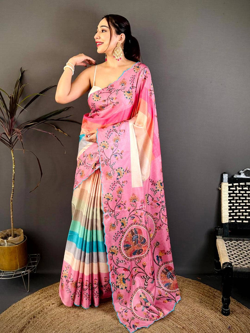 Regal Tussar Resham Embroidered Saree