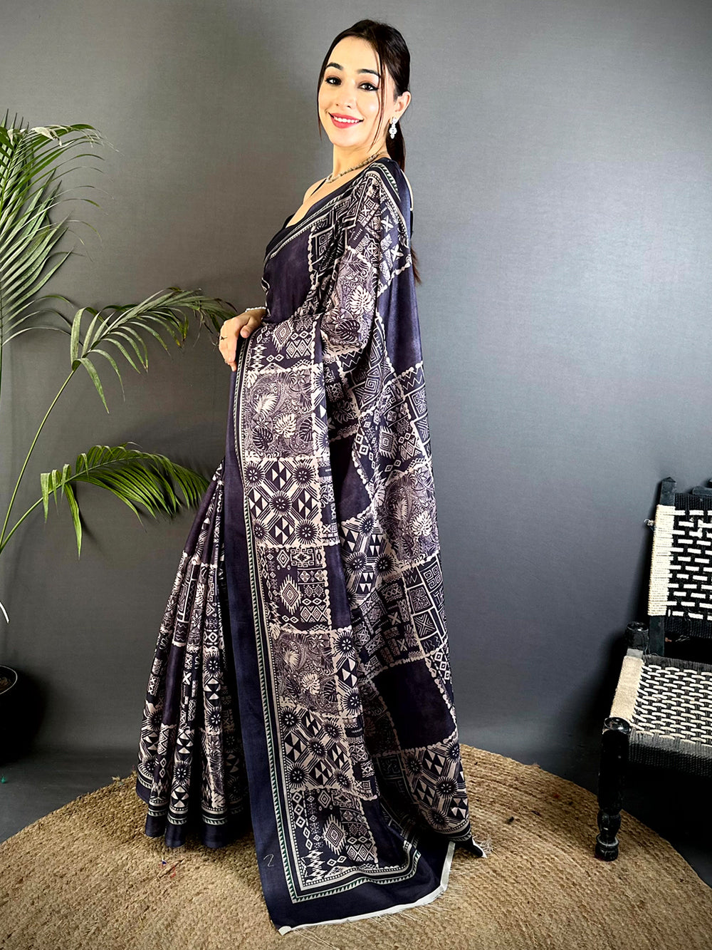 Elegant Soft Tussar Digital Print Saree