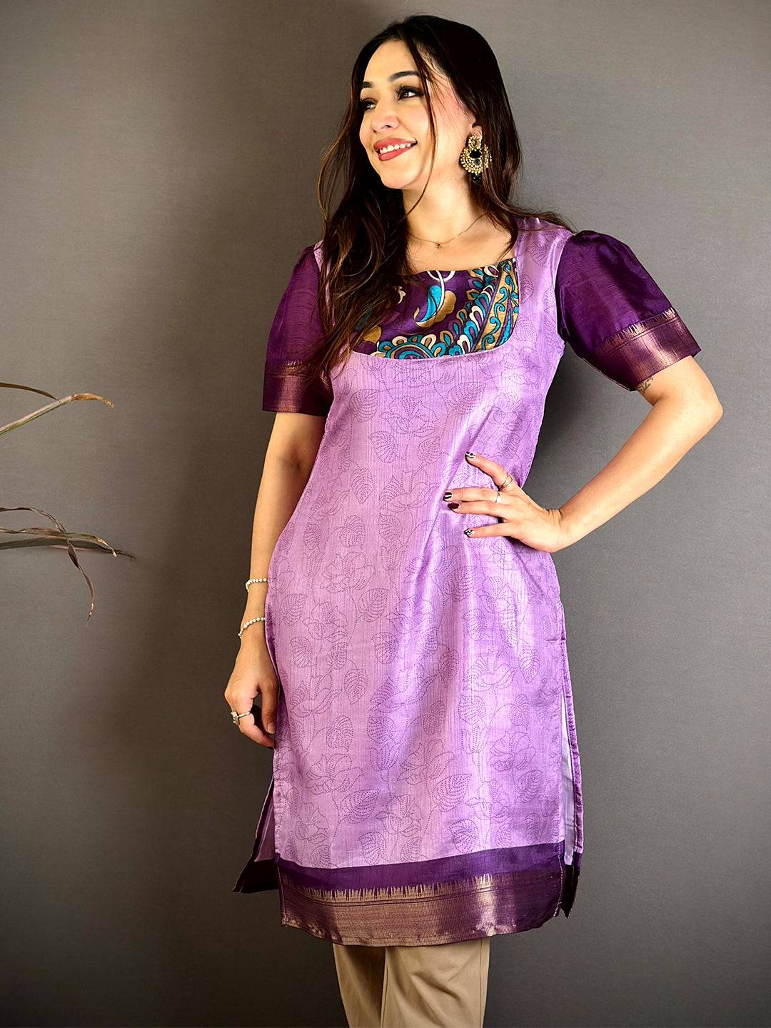 Regal Soft Dola Silk Round Neck Kurti