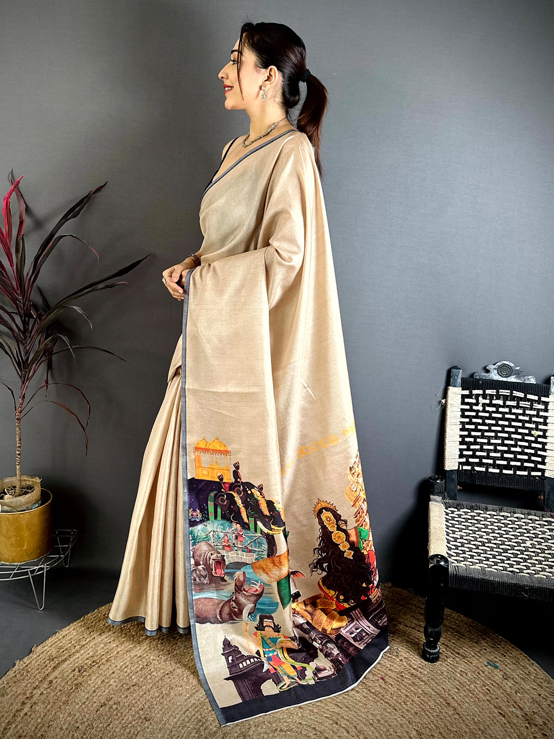 Karnataka Artistic Cultural Print Saree
