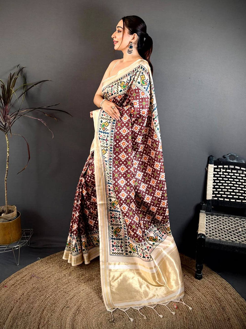 Vibrant Soft Kanchi Silk Digital Patola Saree