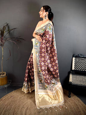 Vibrant Soft Kanchi Silk Digital Patola Saree