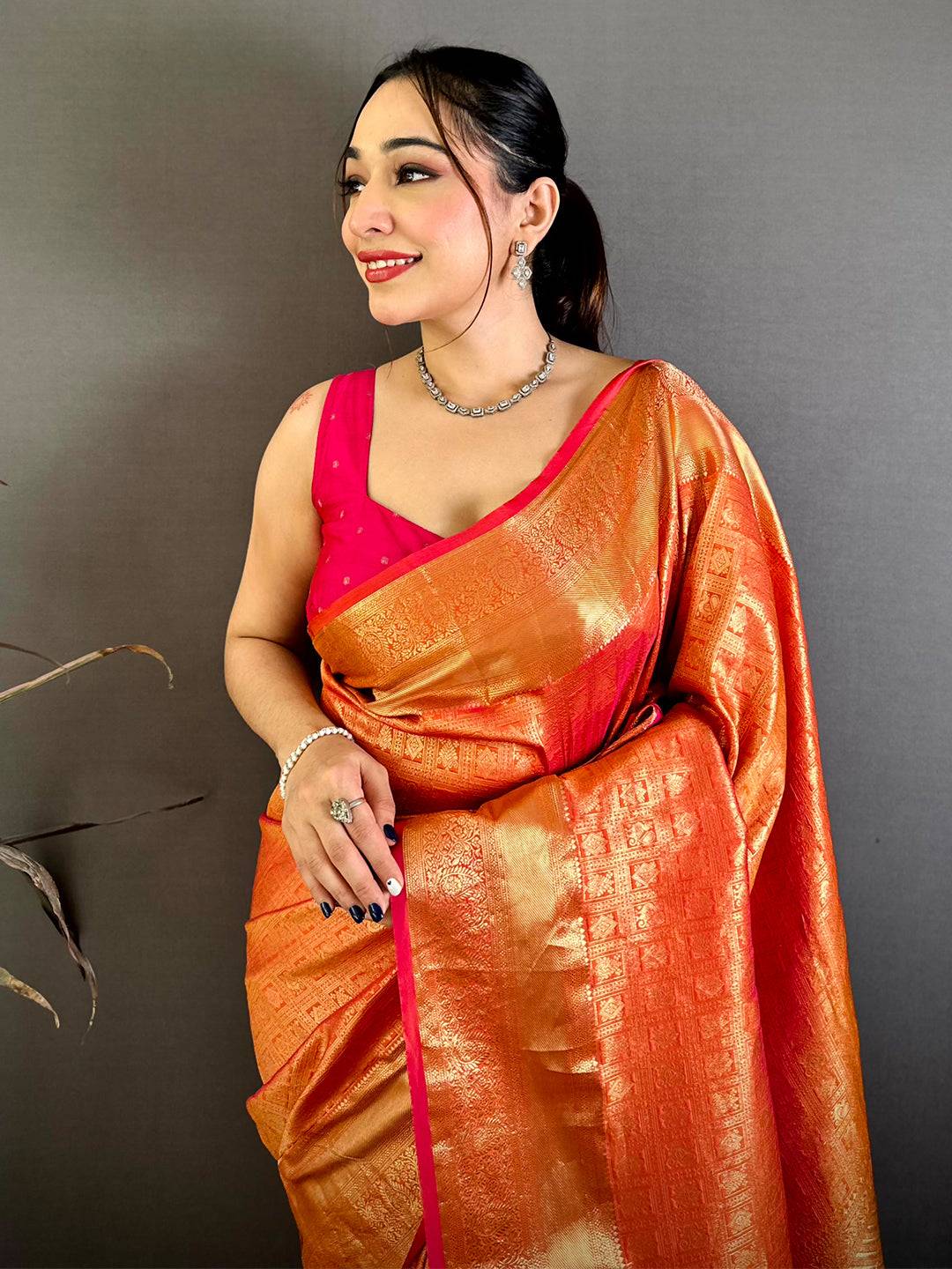 Heritage Kanjivaram Self Gold Zari Weave Saree
