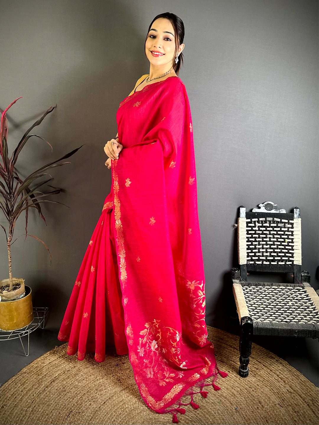 Rani Sona Chandi Muga Cotton Saree