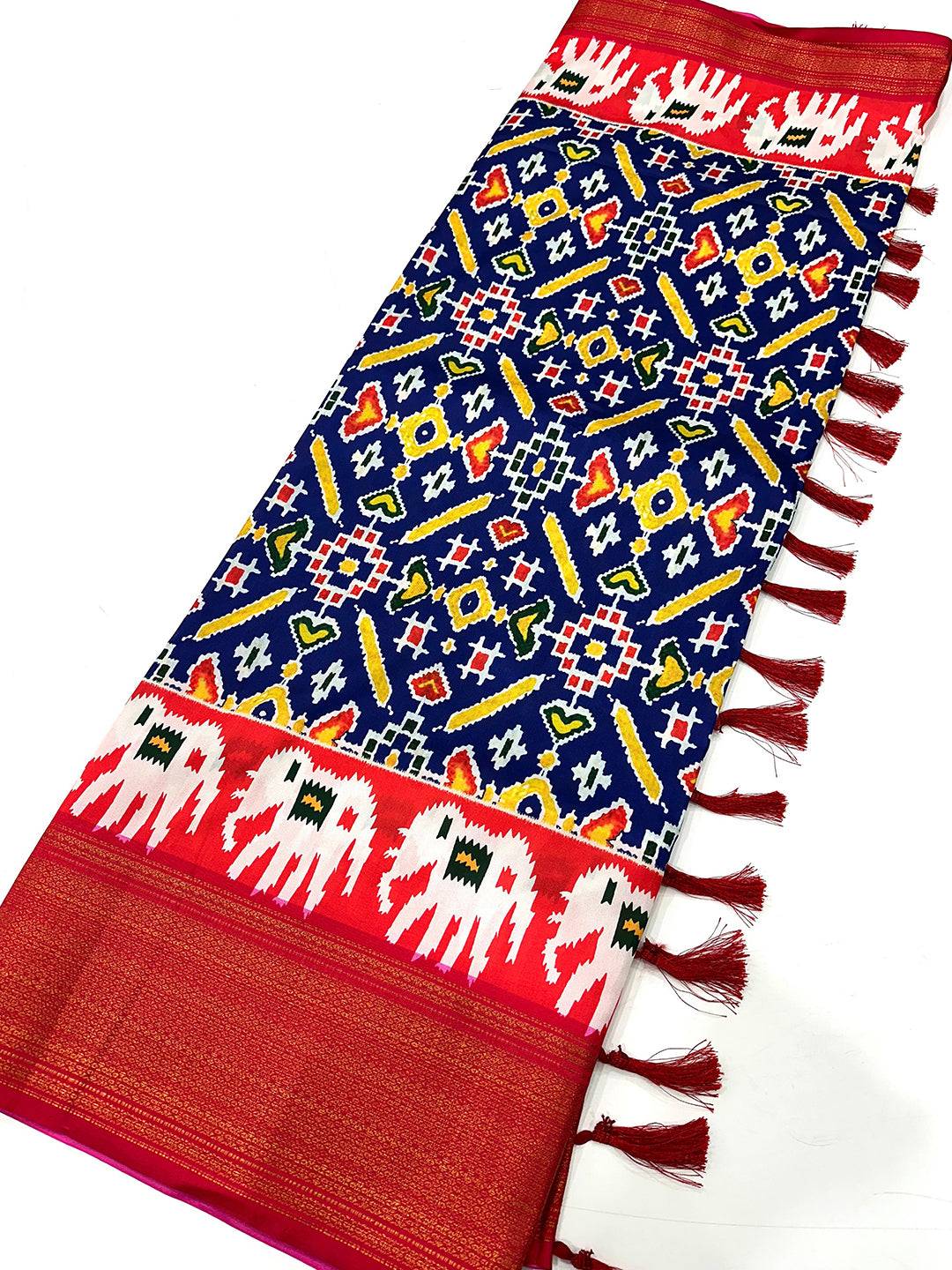 Blue Chanderi Silk Patola Radiance Saree