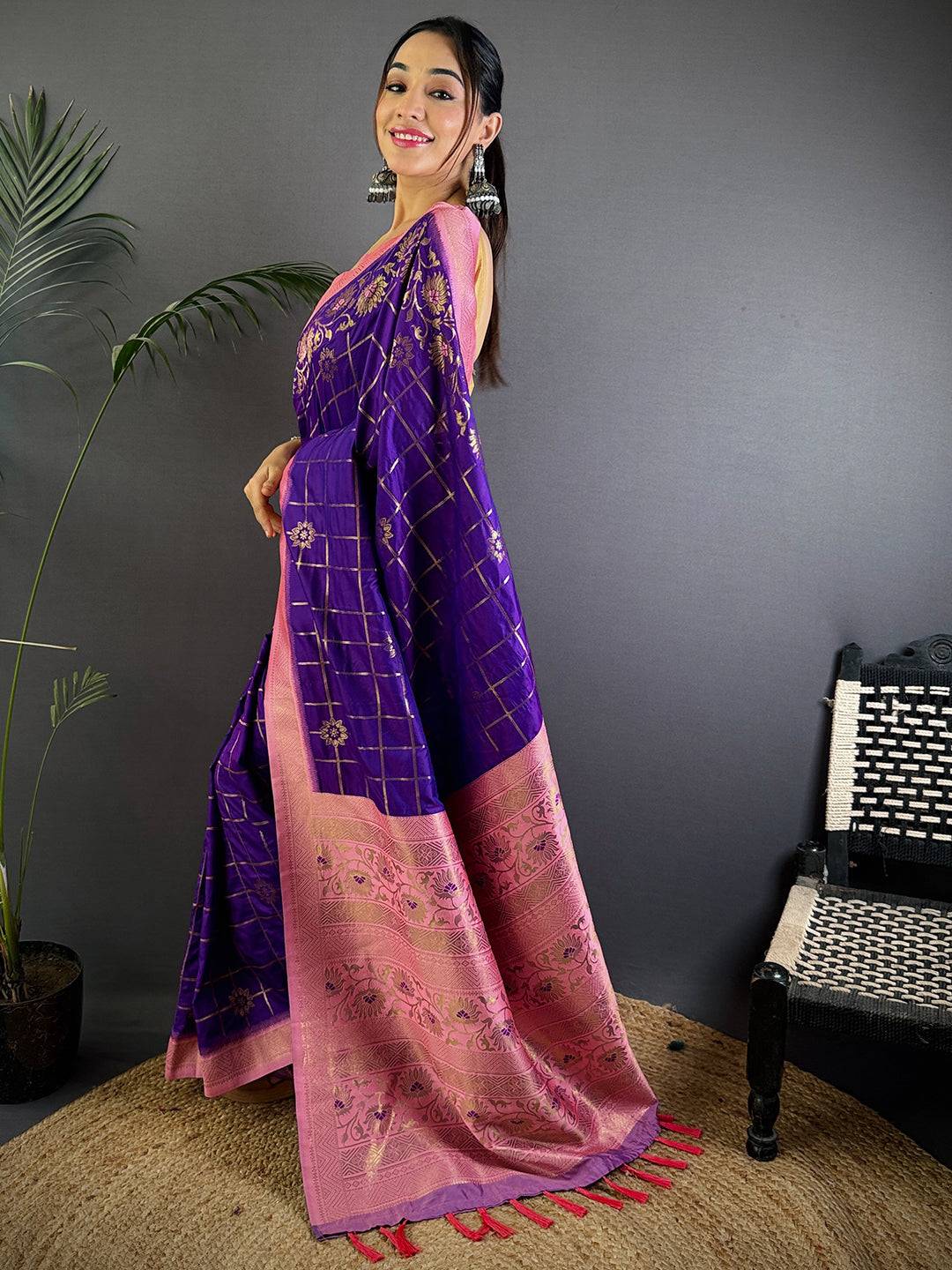 Royal Purple Soft Silk Pattu Saree