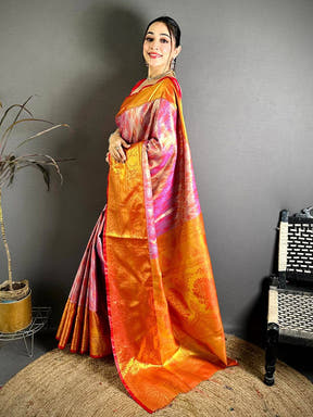 Classic Dharmavaram Zari Woven Pattu Saree