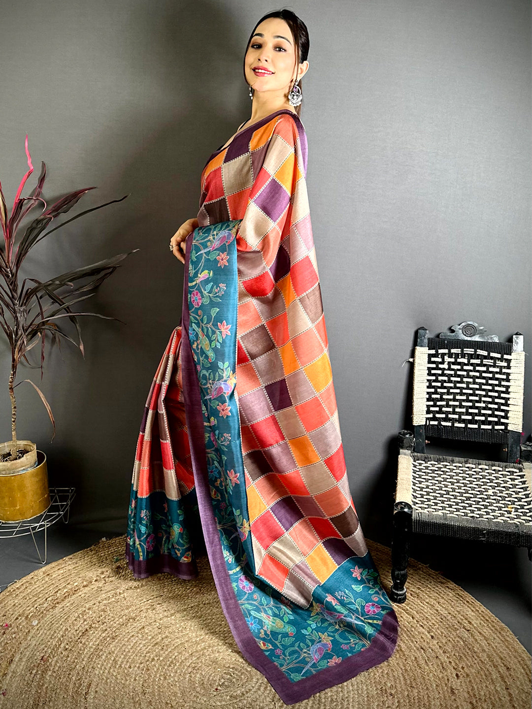 Regal Block Print Manipuri Saree