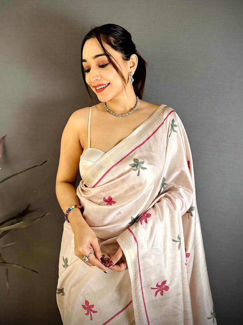 Royal Lotus Tussar Ghicha Saree