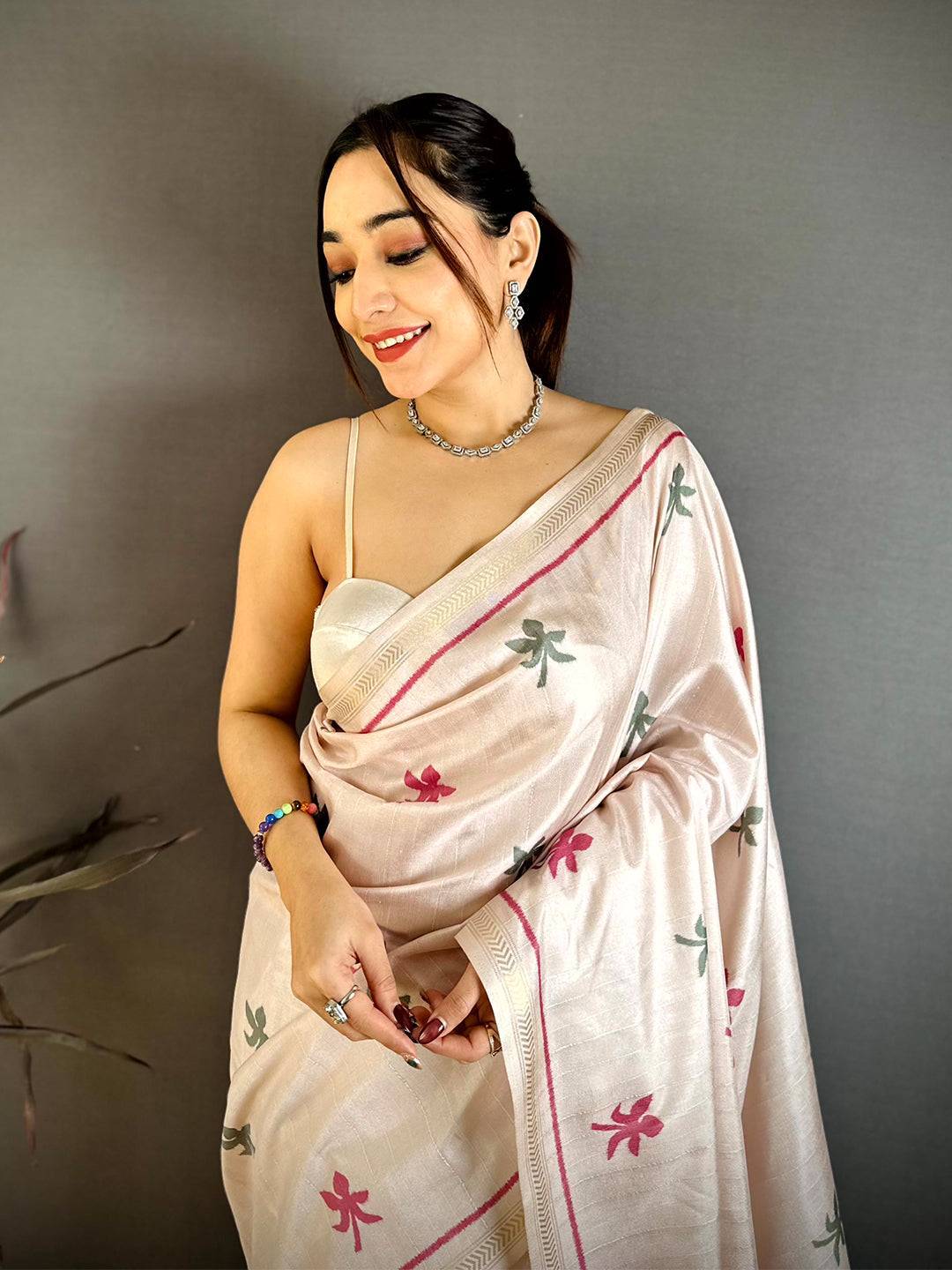 Royal Lotus Tussar Ghicha Saree