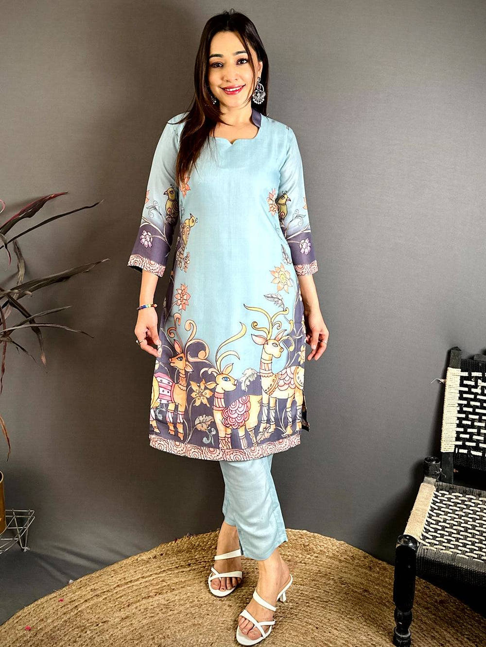 Classic Half Collar Mul Kurti