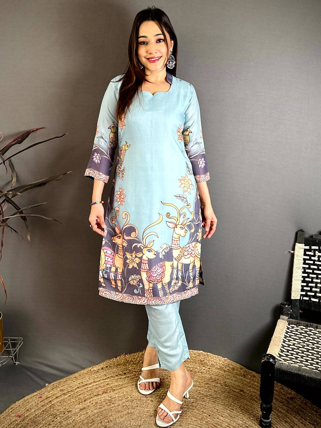 Classic Half Collar Mul Kurti