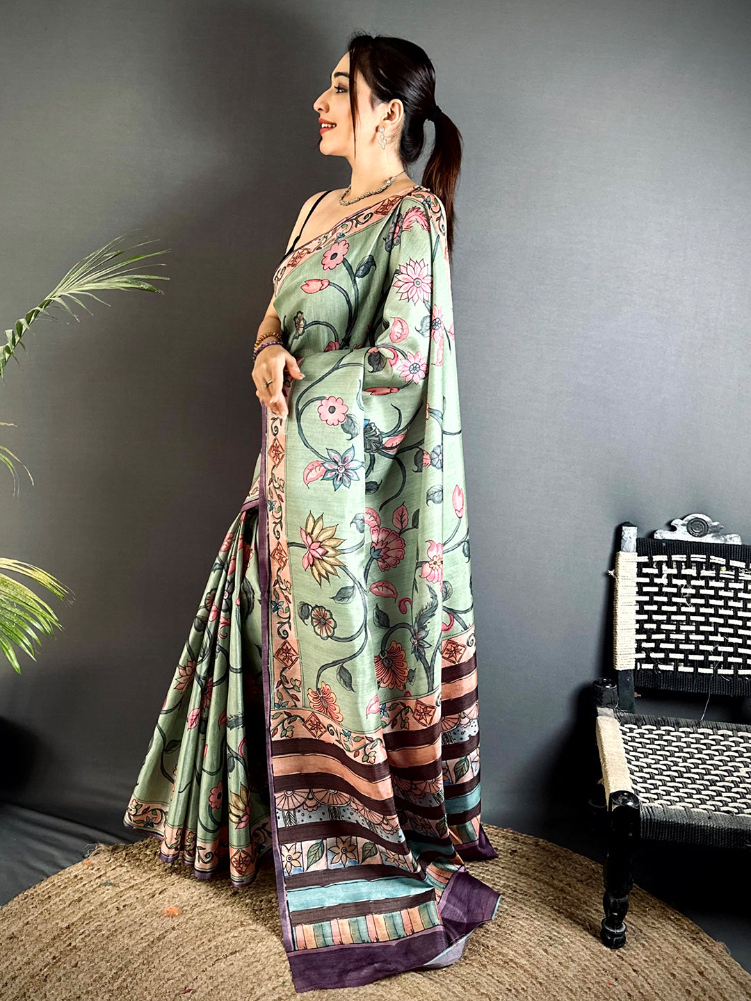 Heritage Pastel Kalamkari Saree
