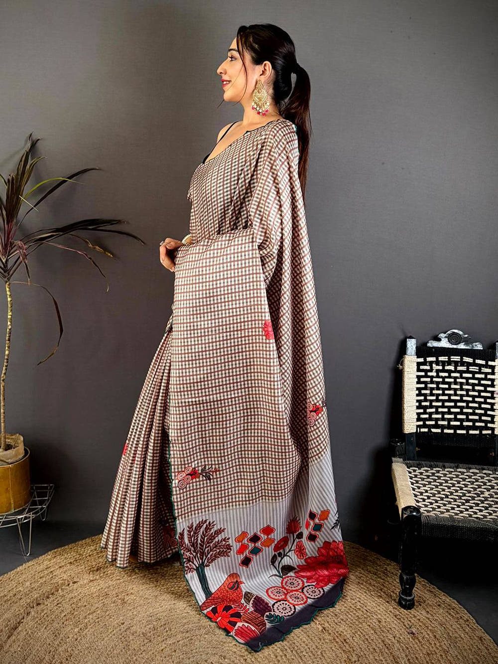 Radiant Tussar Resham Embroidered Saree