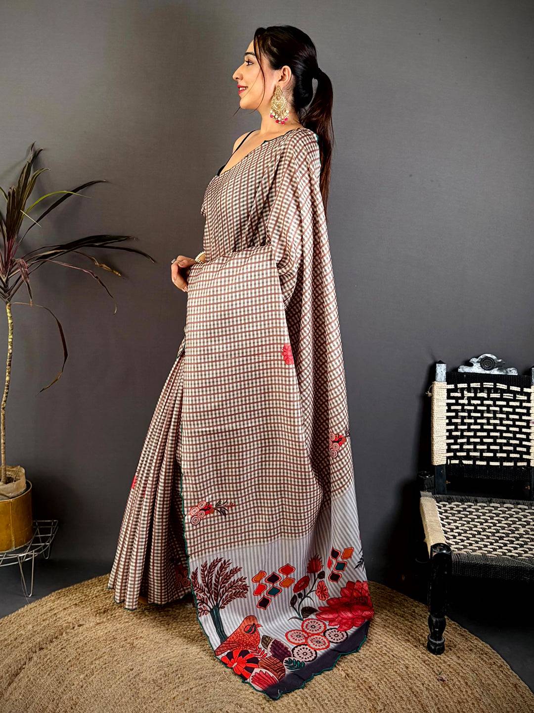 Radiant Tussar Resham Embroidered Saree