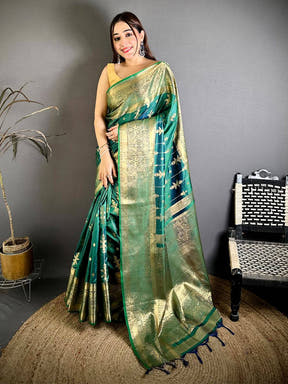 Royal Banarasi Katan Big Zari Border Saree