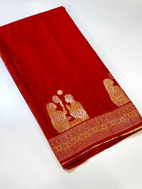 Mashru Satin Zari Weaving Kanchi Border Saree