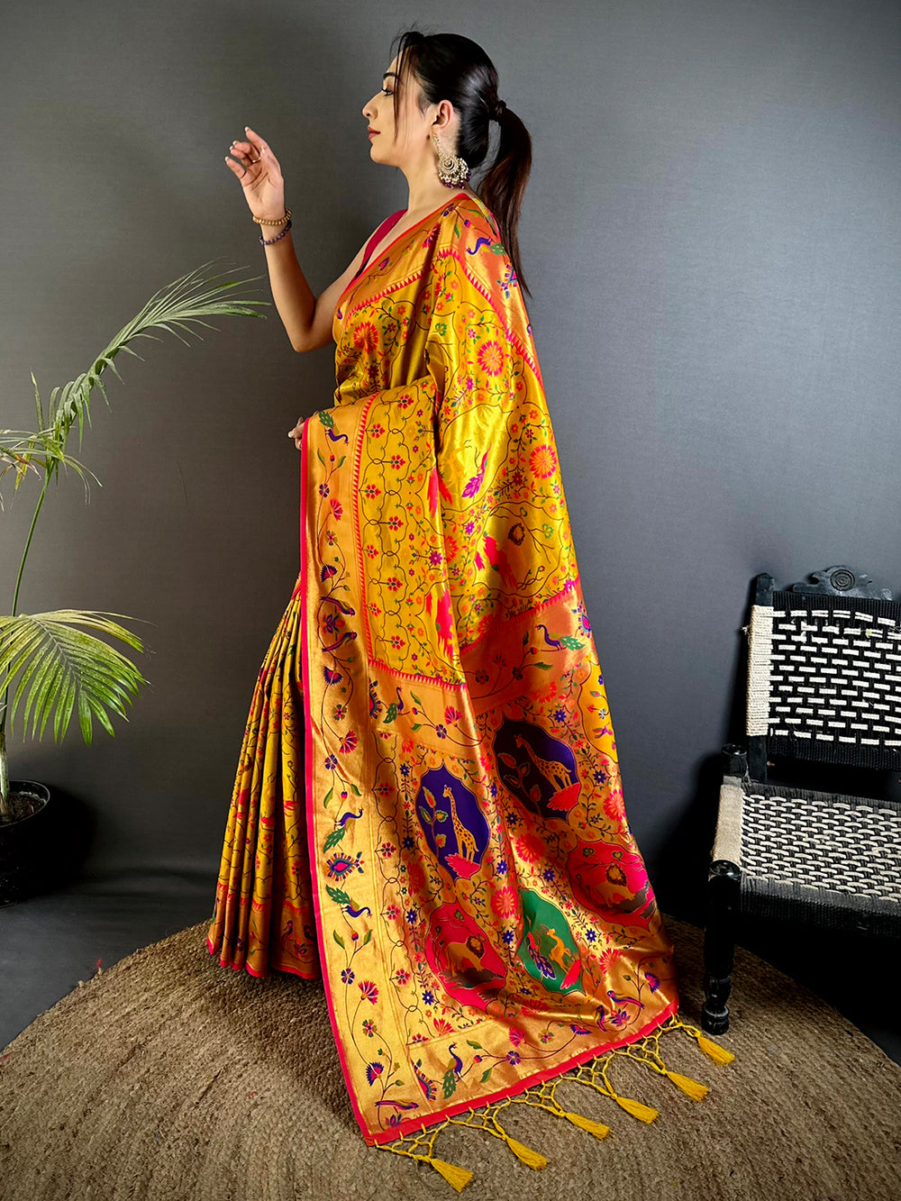 Royal Yellow Patola Paithani Saree