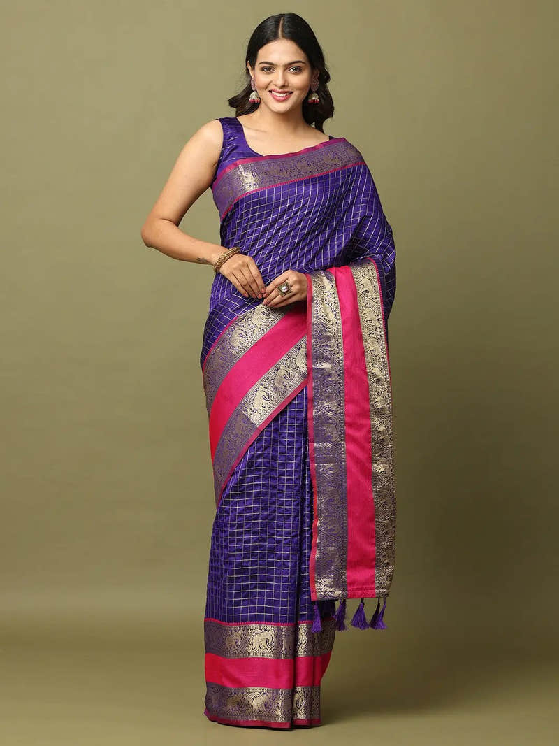 Soft Silk Woven Design Zari Kanchi Blend Banarasi Saree