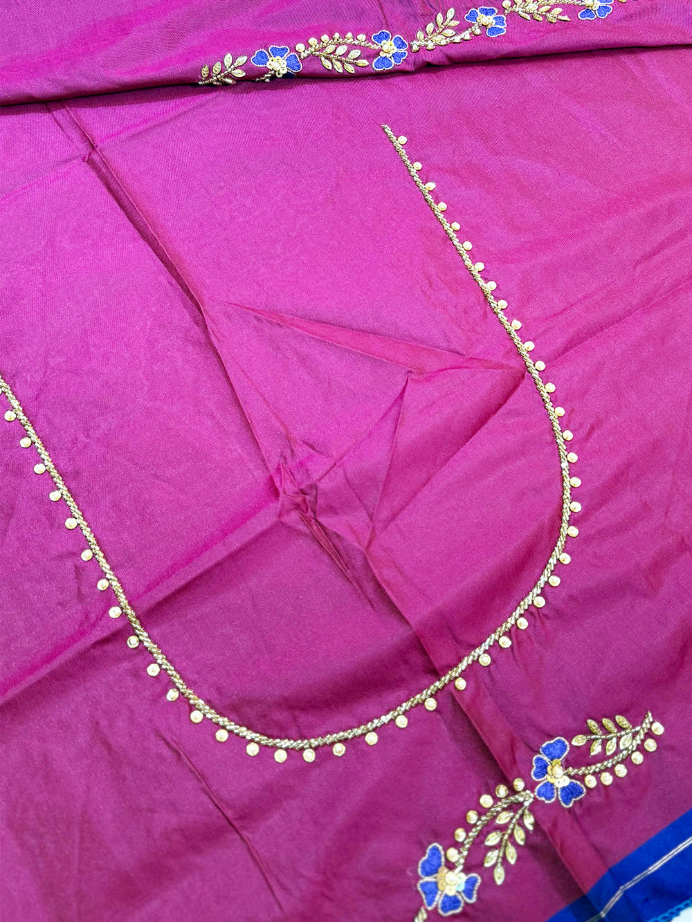 Regal Purple Soft Silk Ikkat Saree With Maggam Blouse