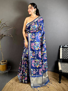 Radiant Gold Lakda Patta Kalamkari Saree