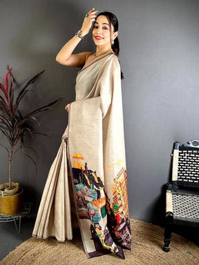
Karnataka Opulent Cultural Print Saree


