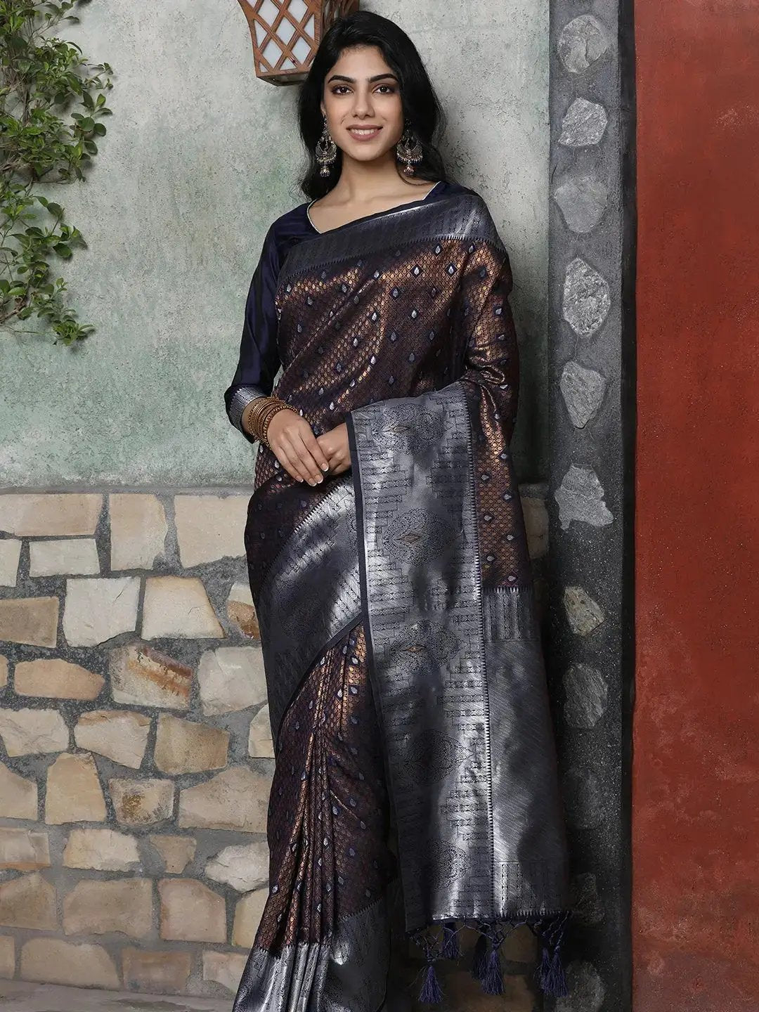 Kanjivaram Silk Saree with Zari Work 
