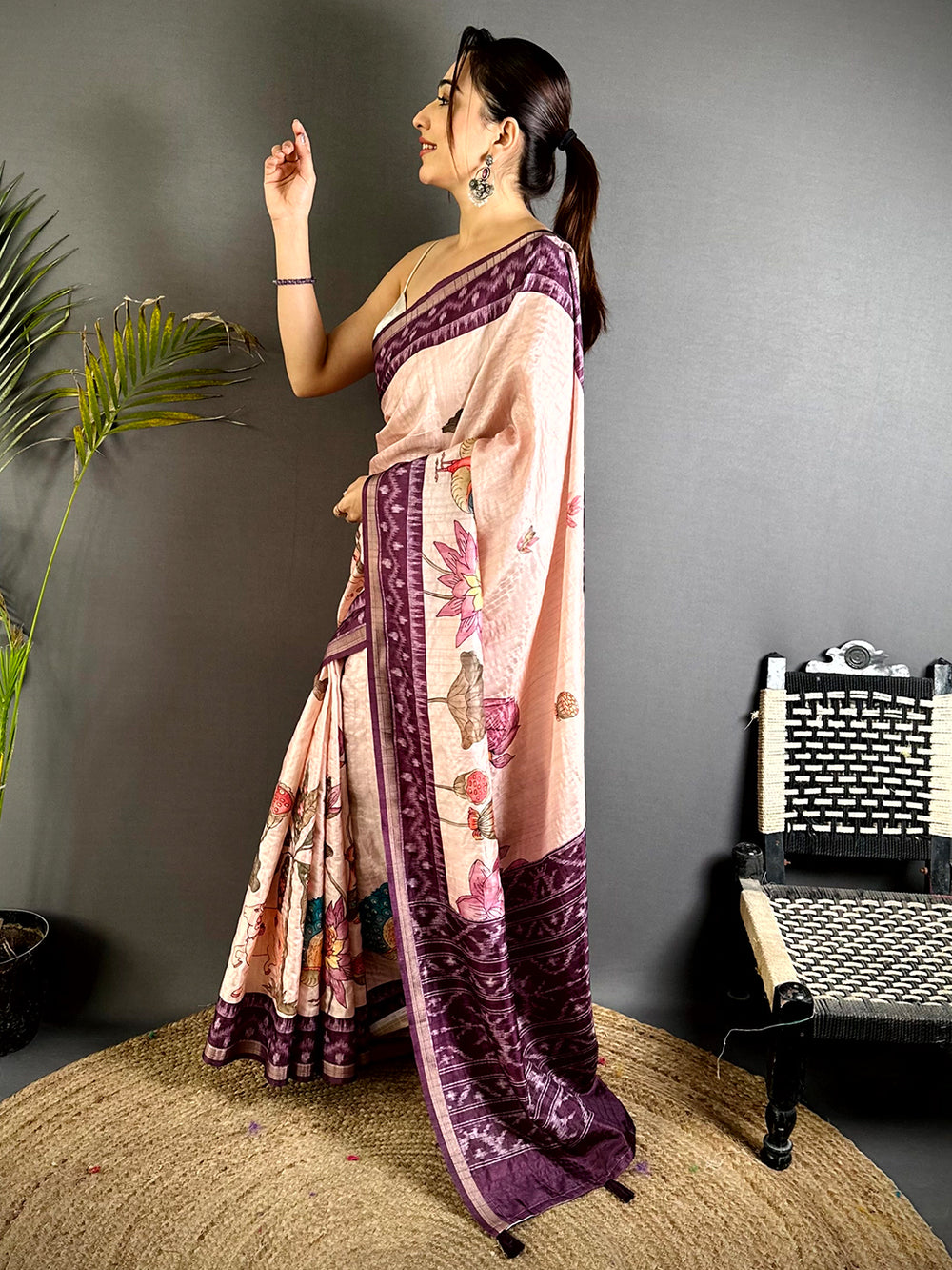 Heritage Slub Ghicha Tussar Saree
