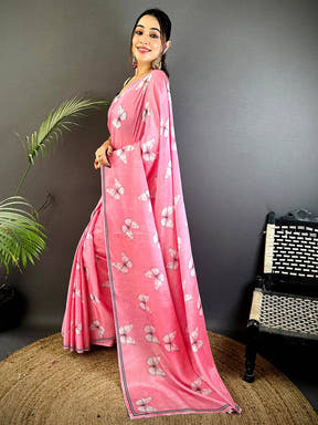 Festive Soft Chinnon Chiffon Floral Saree