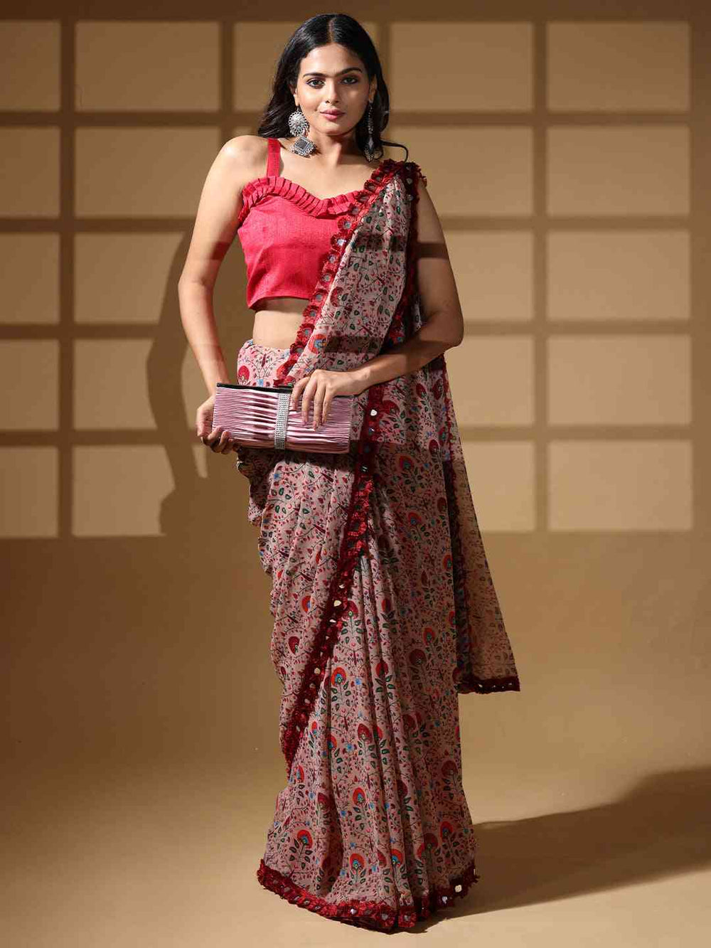 Soft Georgette Multi Colored Party Wear Designer Saree