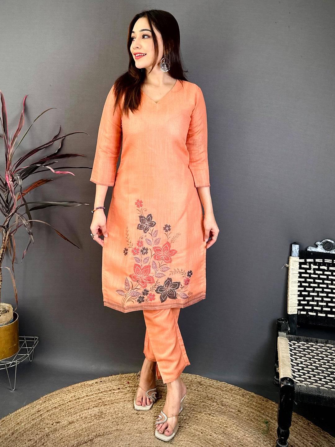 Opulent Cotton Zari Ari Work Kurti