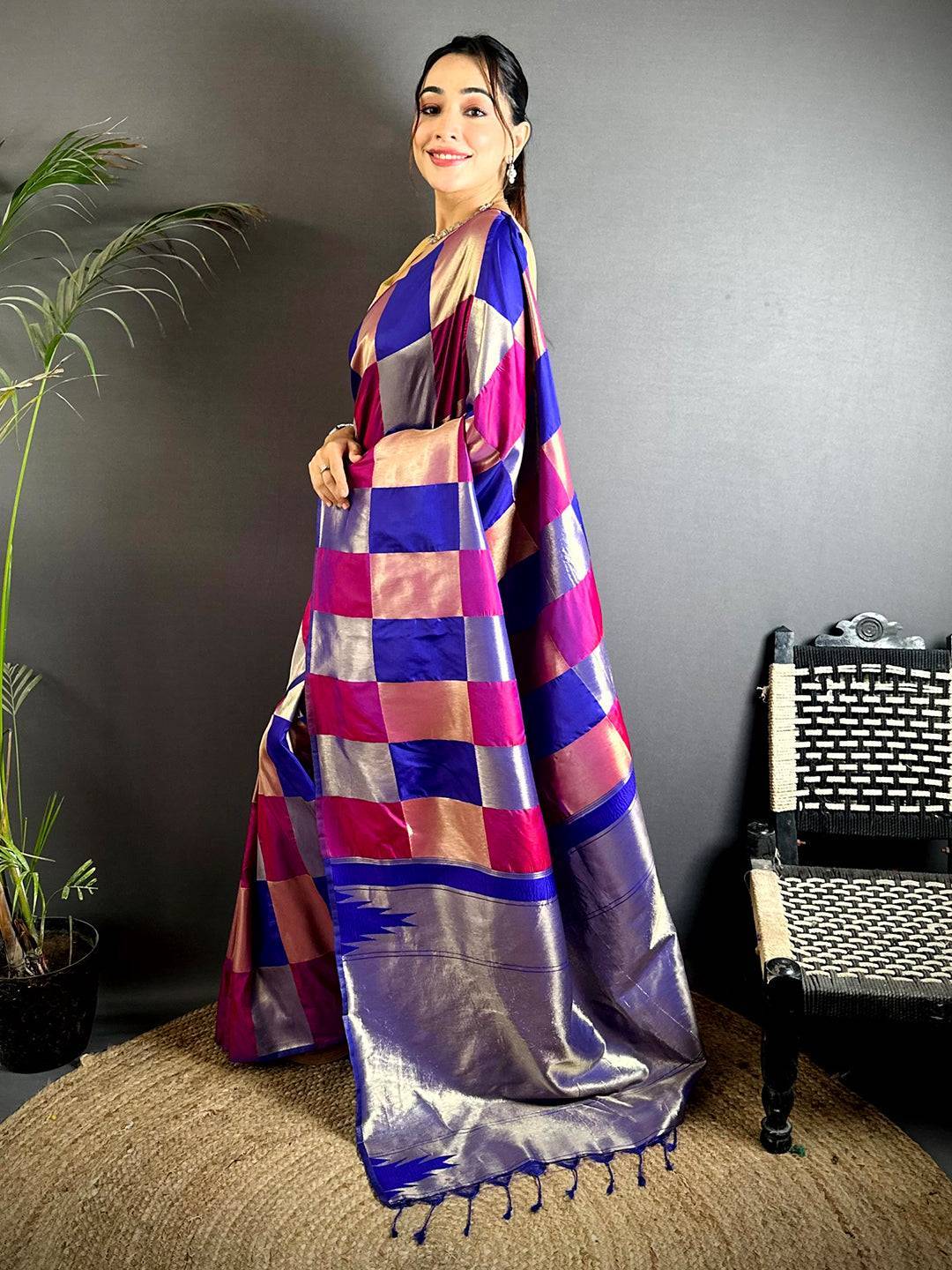 Square Grace Kanjivaram Silk Saree

