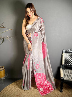 Soft Chinnon Chiffon Diamond Border Saree
