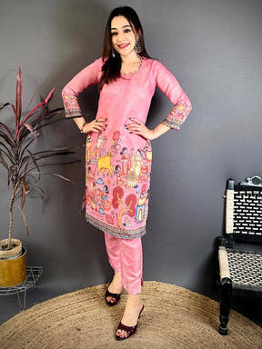 Artistic Kalamkari Print Cotton Kurti