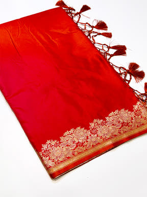 Elegant Ombre Weaving Mashru Silk Saree