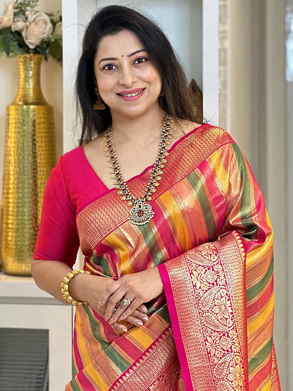 Golden Harmony Banarasi Silk Saree