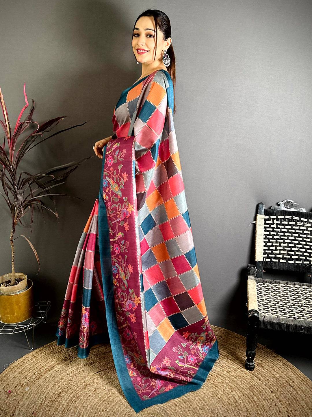 Classic Block Print Manipuri Saree