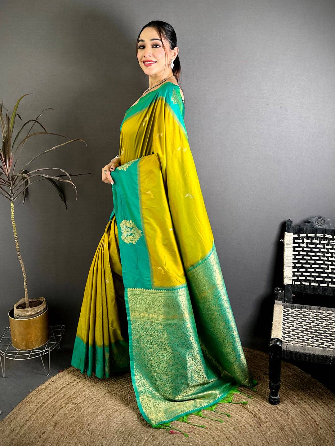 Opulent Silk Contrast Patta Border Saree
