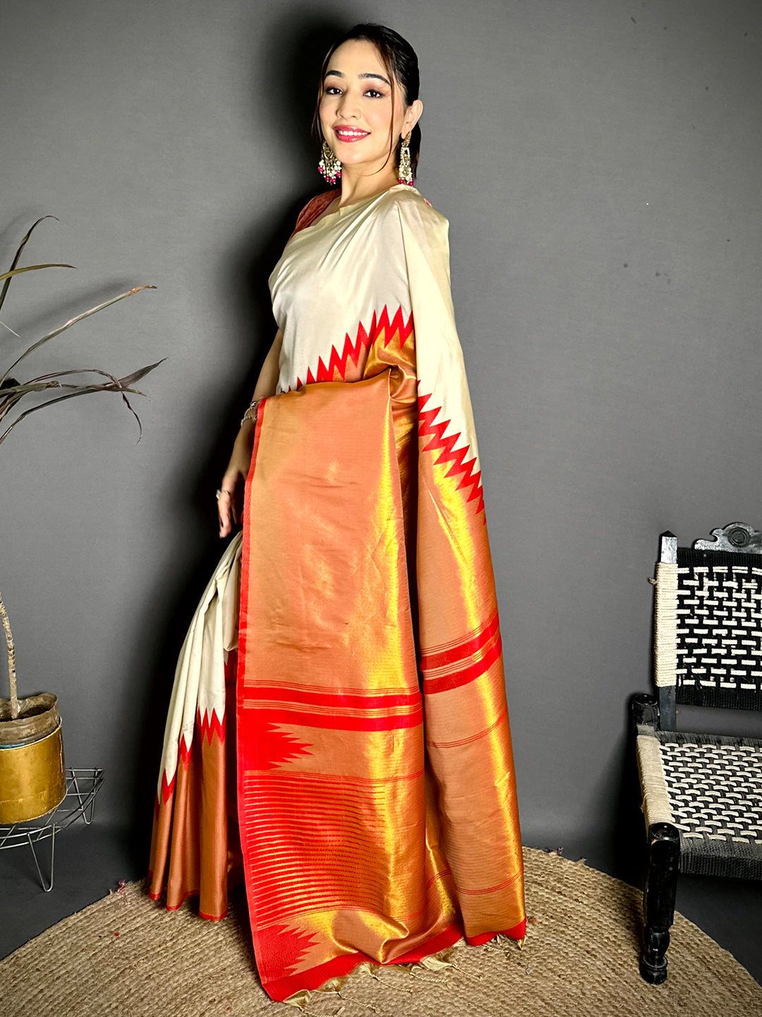 Classic Soft Silk Woven Temple Saree