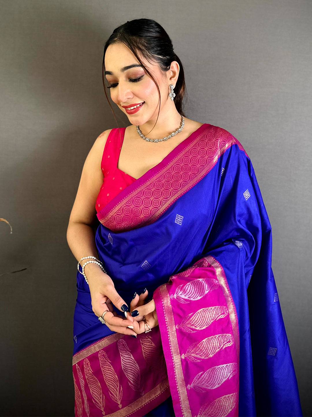 Opulent Soft Silk Big Kanchi Border Saree