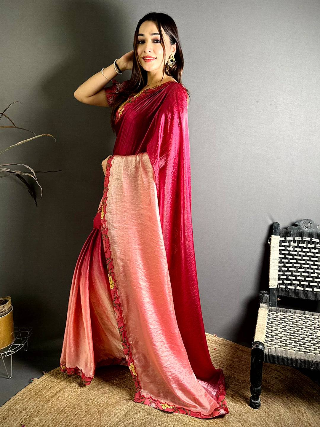 Regal Printed Silk Cutwork Border Saree